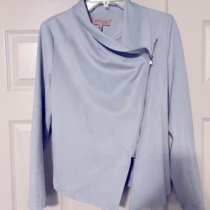 Philosophy faux suede zip up jacket size small